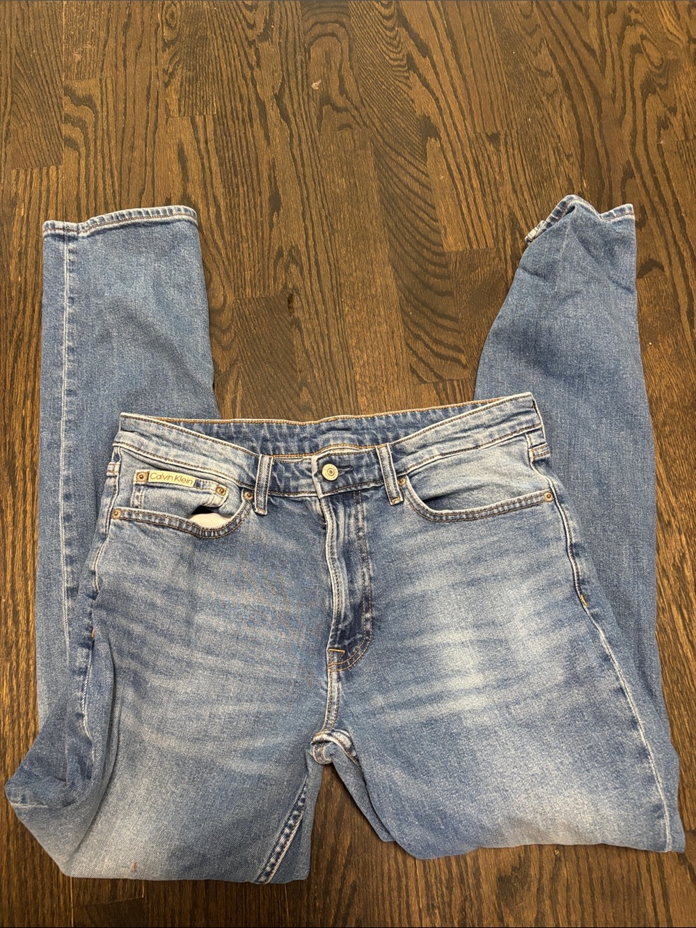 Calvin Klein Light Blue Washed Denim Jeans